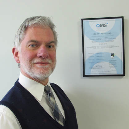 Michael Limb, service manager of Westin Drives with the new ISO 9001: 2015 certification