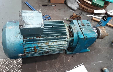 A broken down SEW gearbox in for repair