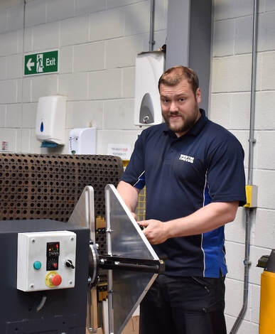 Workshop manager Steve Ormondroyd with the new winding machine