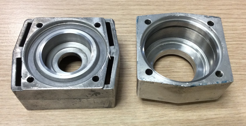 The bearing housings after the repair.